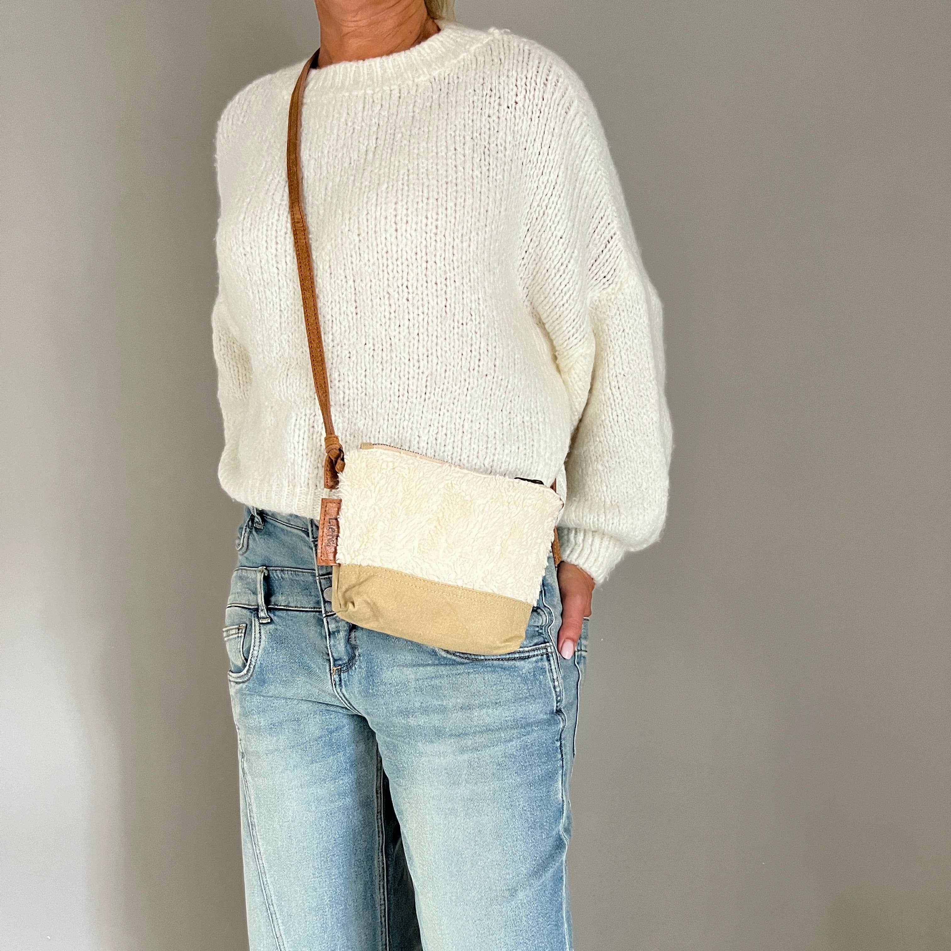 Liefe NL – Engroshandel Crossbodytaske - Dame – TeddyMini bomuldsbamse (khaki lærred) -zerowaste1