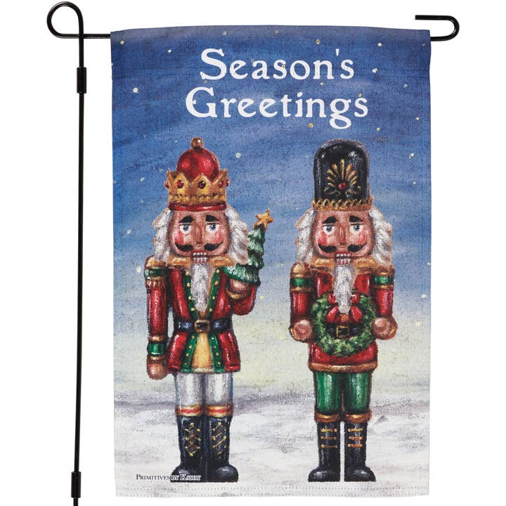 Season's Greetings Garden Flag for wholesale by Primitives by Kathy