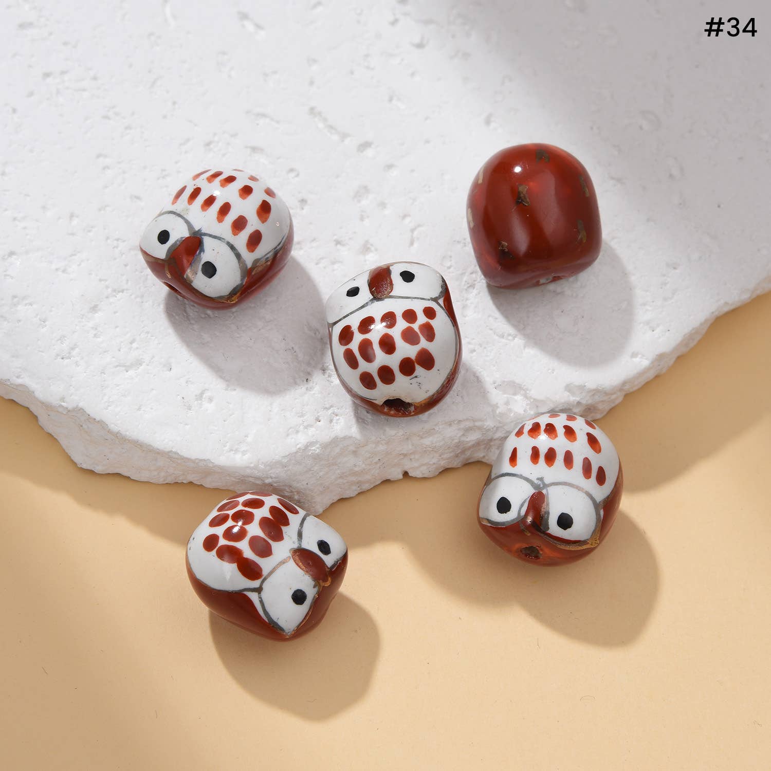 Beads Creation – wholesale Pärlor – Handmålade djurkeramikpärlor med stort hål Smycken ORG30413
