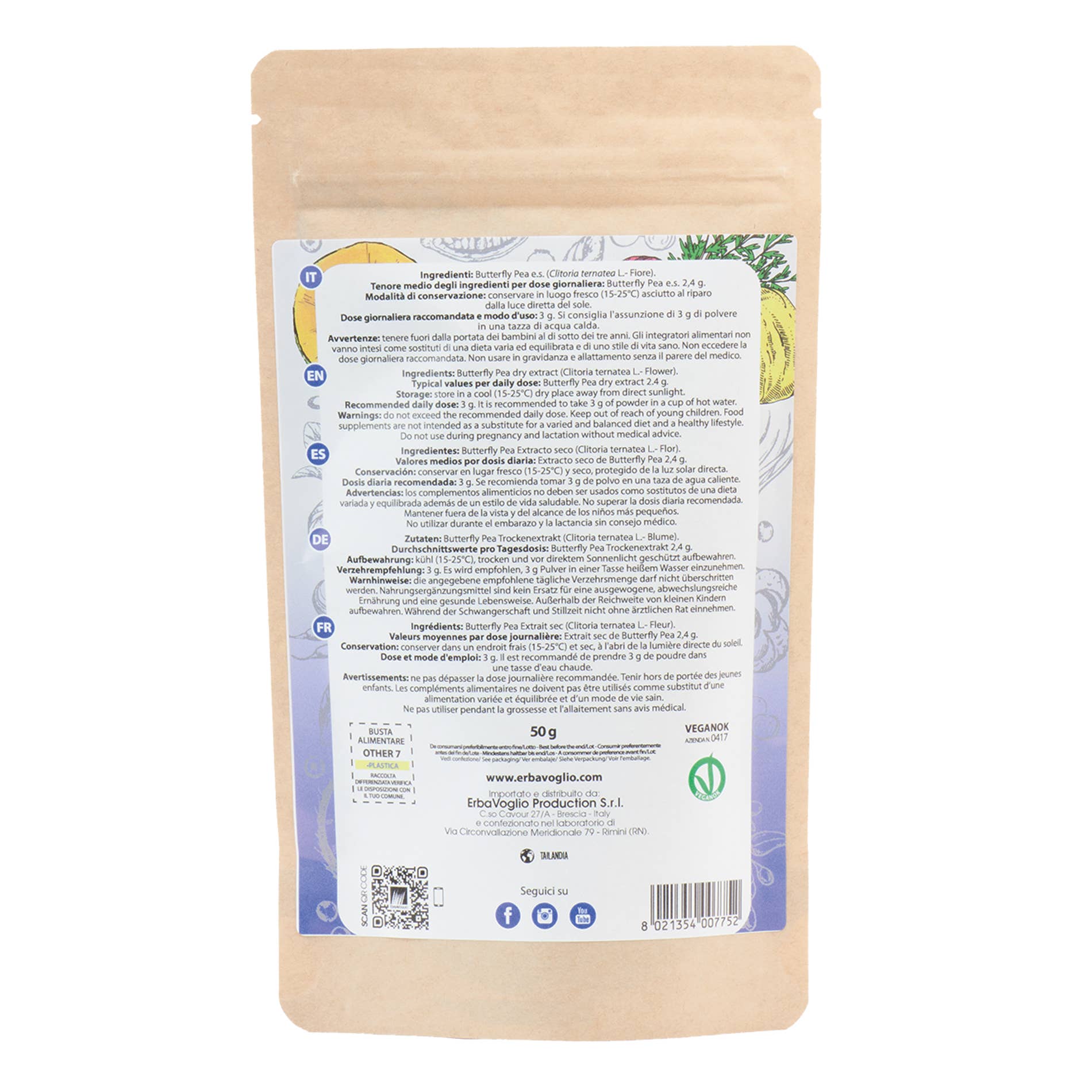 Erbavoglio - Wholesale Oral Supplement/Vitamin - Butterfly Pea powder1