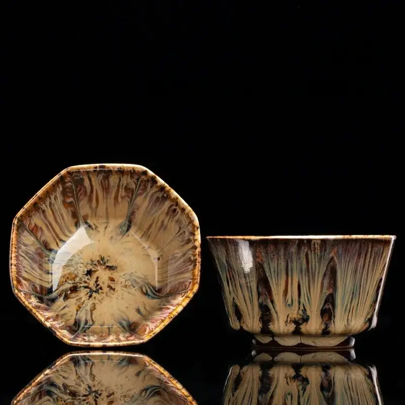 Otterware – wholesale Coffee/tea cup – Handmade Artisanal Tenmoku Glaze Tasting Cup (Single)0