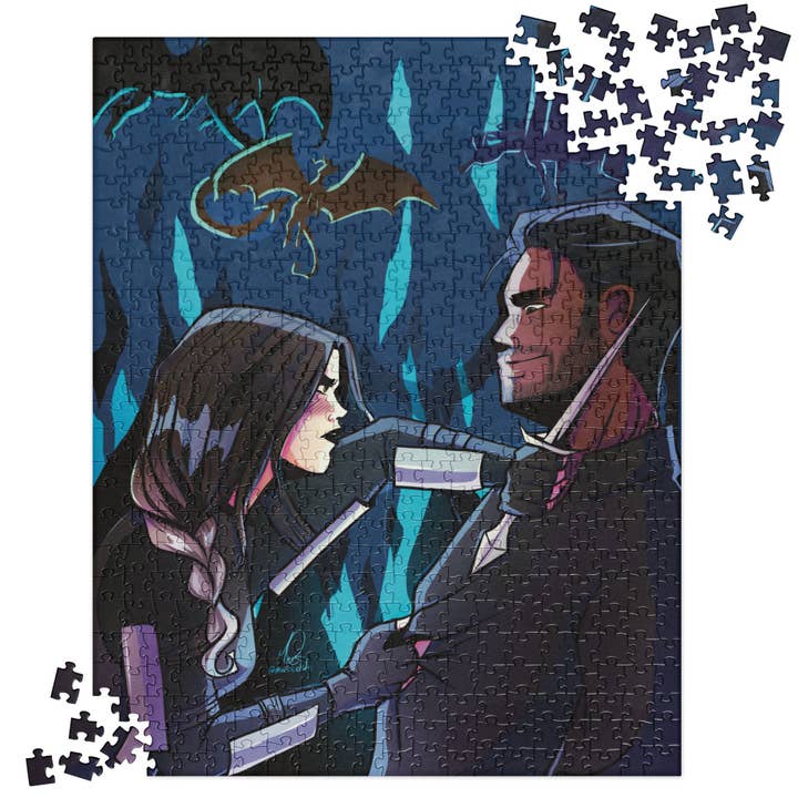 The Bean Workshop - Wholesale Puzzle - Adult - Going for blood - Violet and Xaden Jigsaw Puzzle1