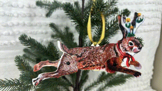 Guided Hand Studio - Wholesale Ornament - Christmas Cryptids Ornament- Jackalope1