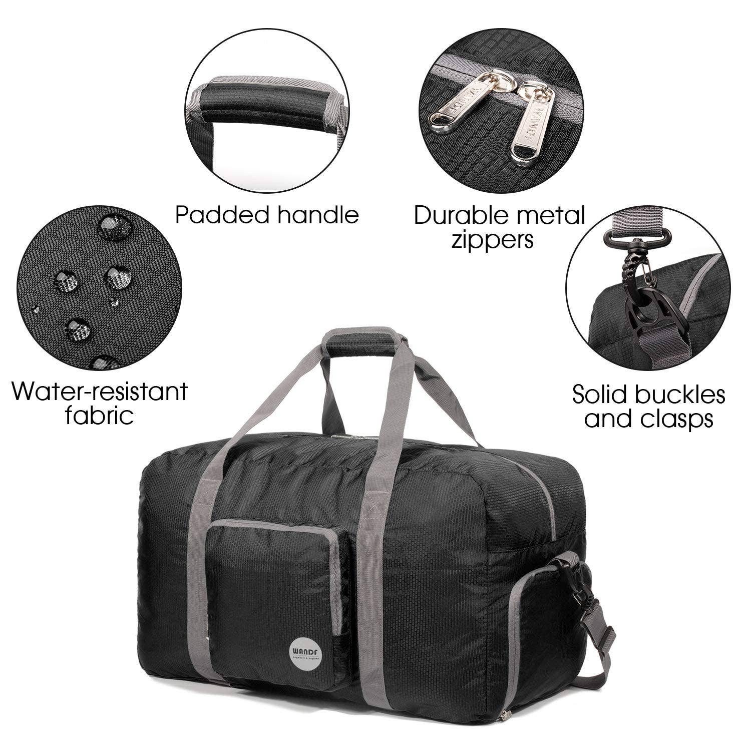 wandf - Wholesale Weekender bag – Unisex - Foldable Large Bulk Duffle Bag 24" With Shoe Compartment2
