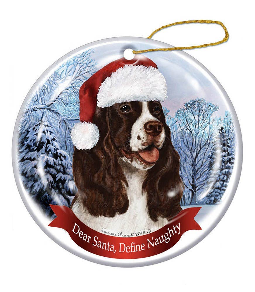 Pet Gifts USA, LLC - Wholesale Ornament - Springer Spaniel (lever & wit) kerstmuts hond ornament0