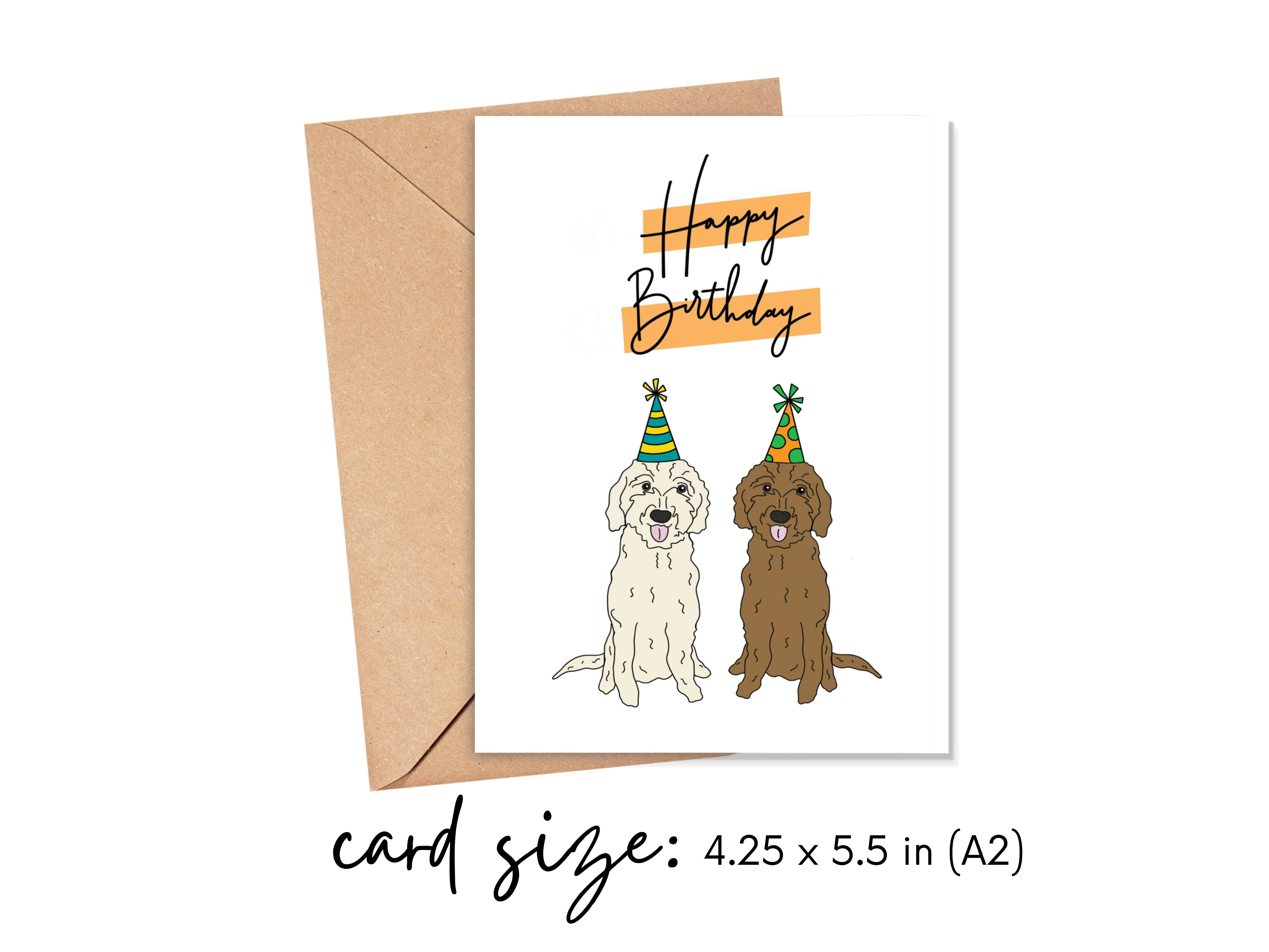 Simply Happy Paper - Wholesale Birthday Card - Happy Birthday Goldendoodles Card2