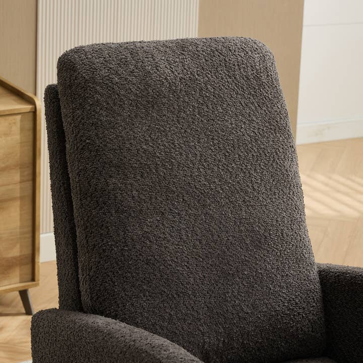 Charcoal High Back Nursery Rocking Chair with Retractable Footrest for wholesale on Faire16