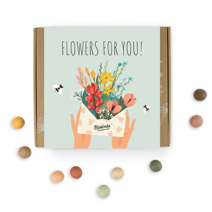 Blossombs – wholesale Frön – Mellan presentask "Blommor till dig" med 9 fröbomber