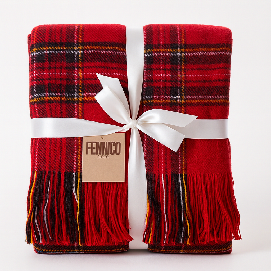 Fennco Styles – Engroshandel Tæppe – Rød tartan ternet blød og hyggelig plaid tæppe 127 x 152 cm3