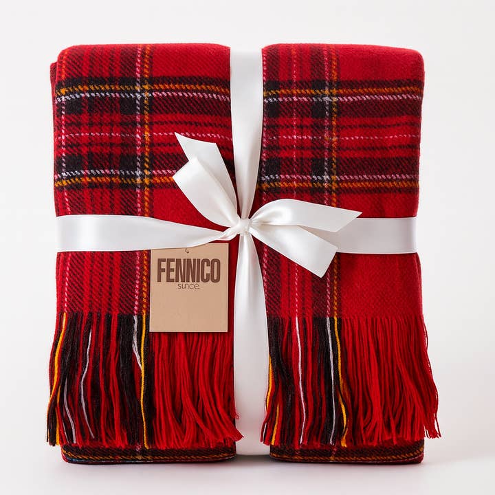 Fennco Styles – Engroshandel Tæppe – Rød tartan ternet blød og hyggelig plaid tæppe 127 x 152 cm3