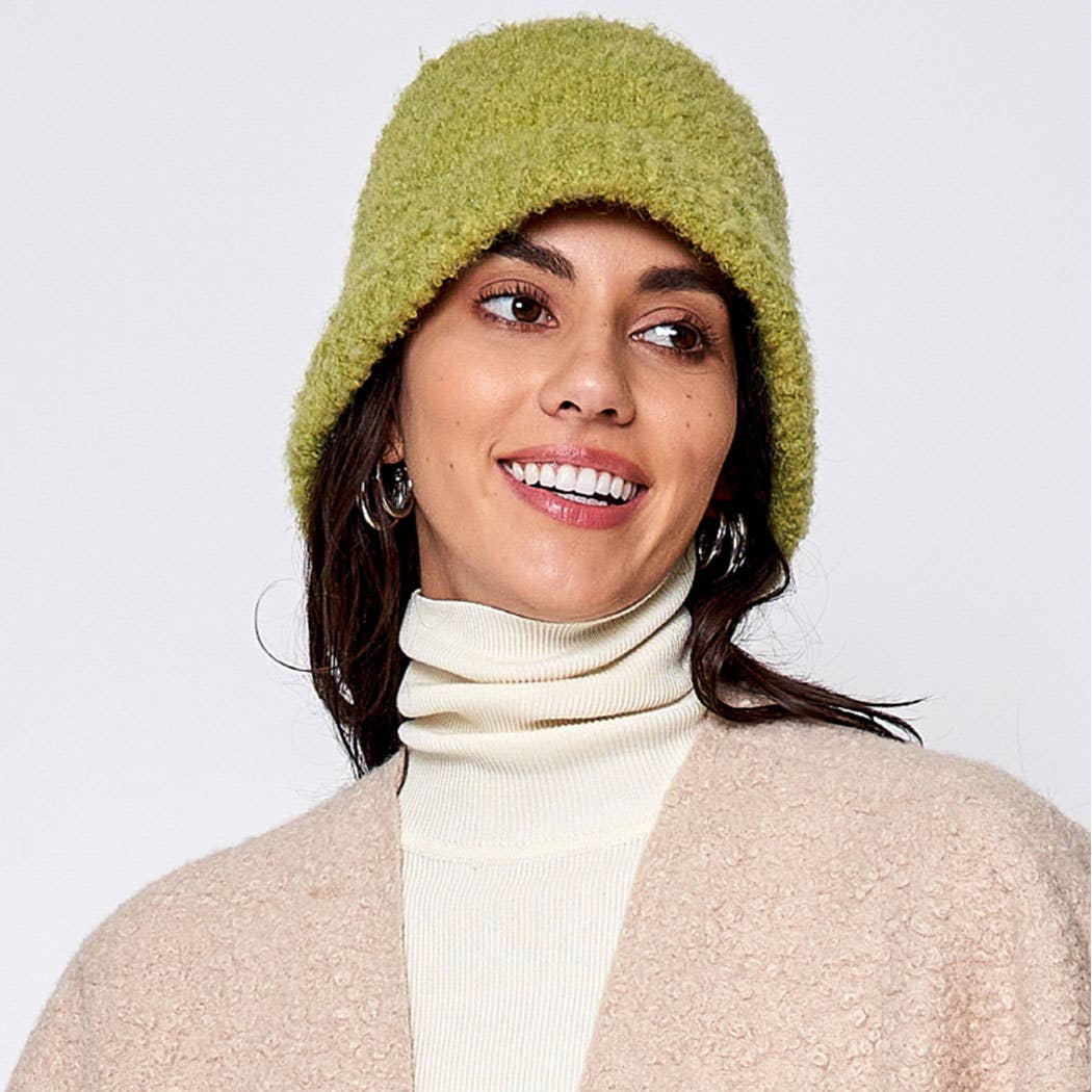 Fashion City - Wholesale Bucket Hat - Women's - Super Soft and Fuzzy Solid Bucket Hat7