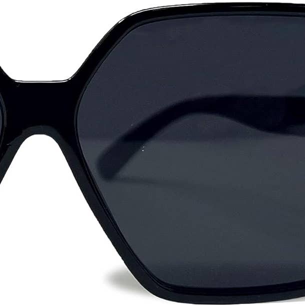 Funky Junque - Vente Lunettes de soleil – unisexe - Lunettes de soleil carrées surdimensionnées - Noir/Fumée0