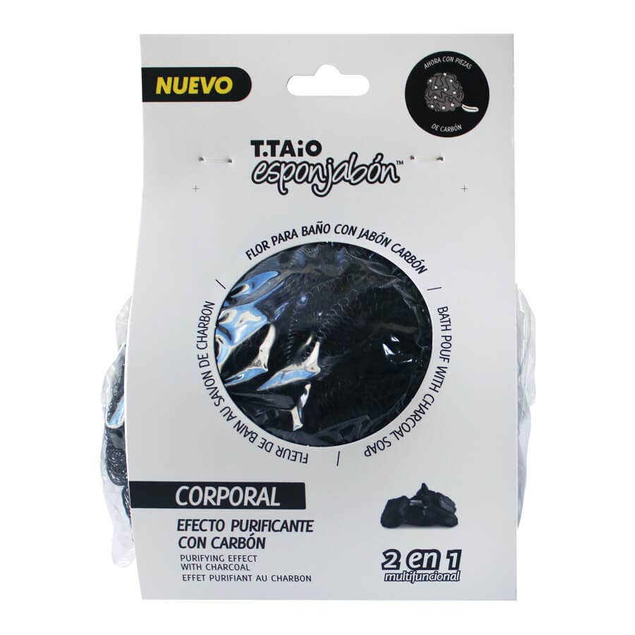 ESPONJABON - Wholesale Bath Pouf/Sponge - Esponjabon Bath Pouf + Soap Charcoal, Purifying Effect1