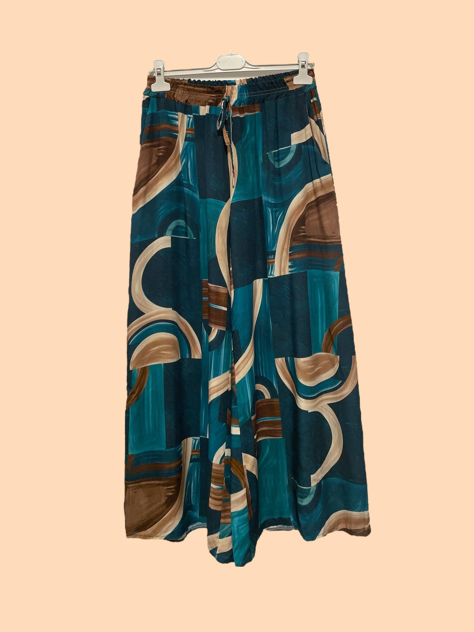 Nota bene – Calças - Mulher por atacado – Calças de viscose estampadas com cintura elástica Art 37181