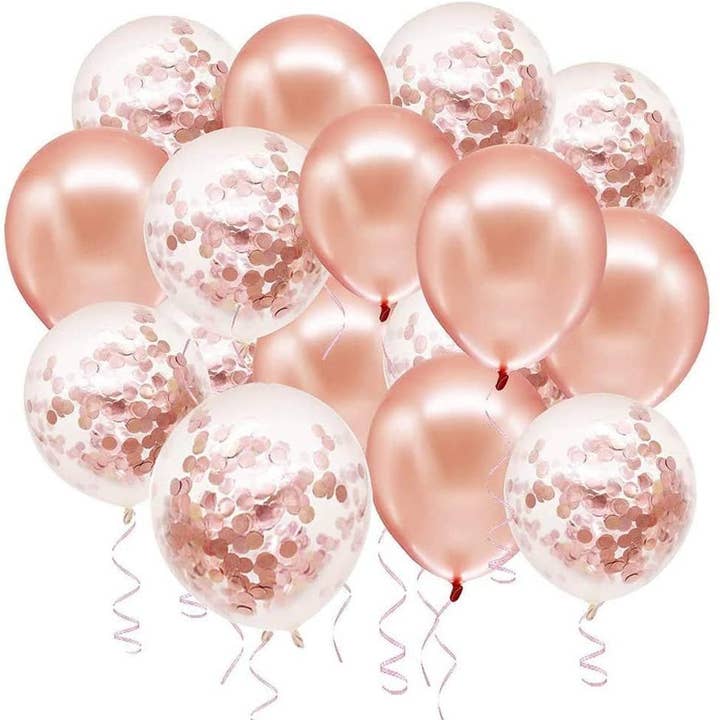 Bouquet de ballons confettis or rose pour la vente par Ellie's Party Supply