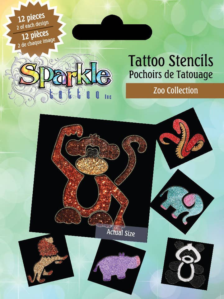 Zoo Stencil Kollektion för wholesale av Sparkle Tattoo