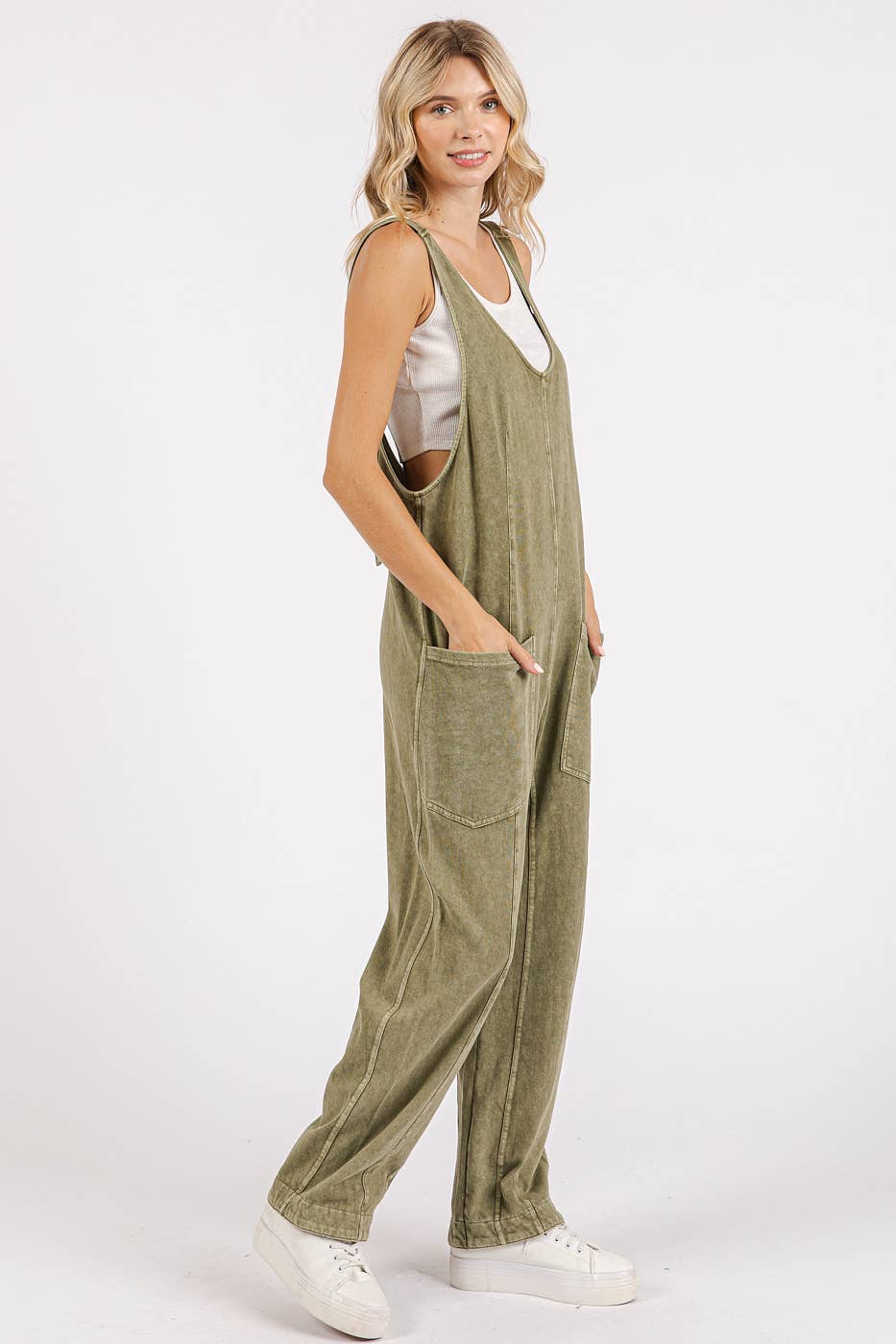 mittoshop - Wholesale Jumpsuit - Women's - MINERAL WASH RELAXED FIT SLEEVELESS HAREM JUMPSUIT10