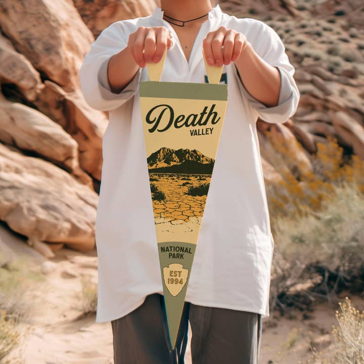 Death Valley National Park California Felt Pennant for wholesale by Benoit's Design Co.