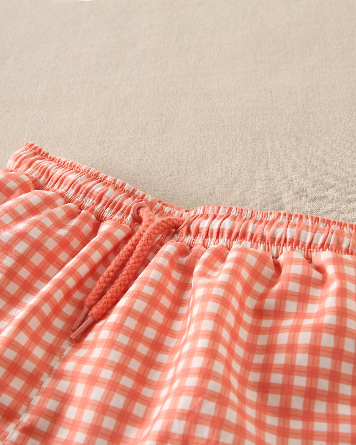 Dadati – wholesale One-piece swimsuit – Kids – Orange gingham check boy's swimsuit3