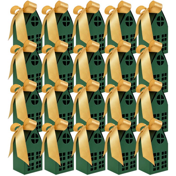 Wrapables.com - Wholesale Gift Box - Wrapables Christmas House Shaped Gift Boxes, Green2