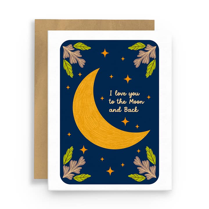Greeting Card - I love you to the moon and back for wholesale by Squidly Designs