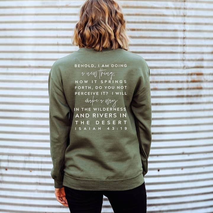 Faith & Life Christian Brands – wholesale Graphic sweatshirt – Women’s – Isaiah He Will Make A Way New Year Bible Verse Crewneck5