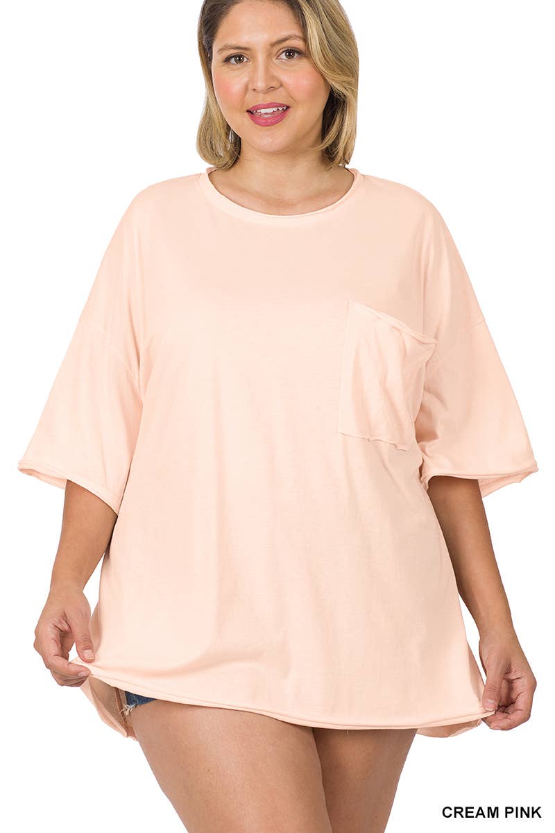 42POPS - Wholesale Tunic - Women's - Tri Blend Oversized Raw Edge Boyfriend Tee14