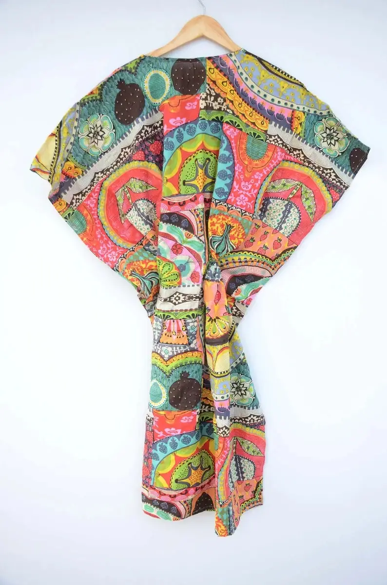 GYPSY STUDIO - Wholesale Kaftan - Women's - Tropical Print Long Cotton Kaftan Organic Kaftan Beach Wear5
