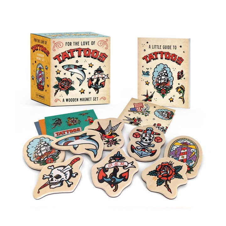 For The Love Of Tattoos: A Wooden Magnet Set for wholesale by Hachette Book Group