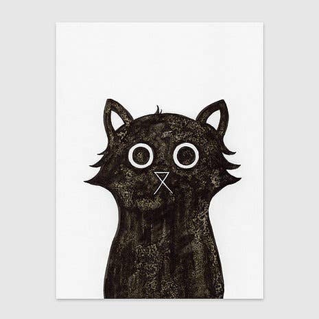 Unmaskierter Wandkunstdruck, Wandbild „Schwarze Katze“ für den Großhandel von Baldy And The Fidget