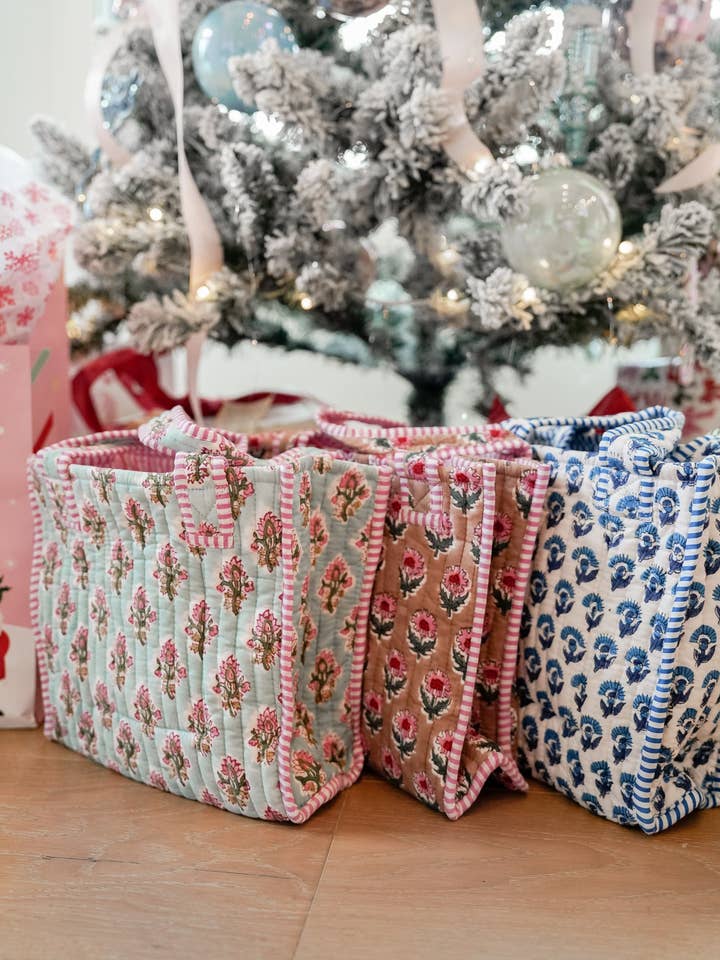 Quilted Block-Print Mini Tote Bag for wholesale by KENZKUSTOMZ