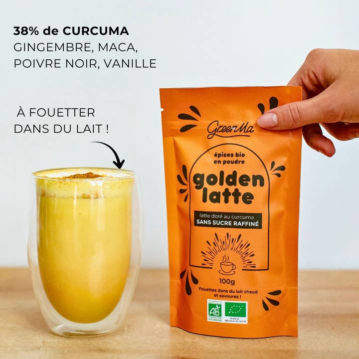 ORGANIC GOLDEN LATTE - 100G for wholesale by GreenMa