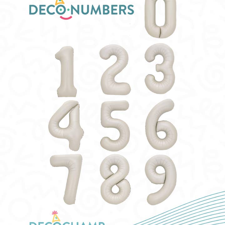 DecoChamp Latte Foil Number Balloons (0 to 9) - 34 in. for wholesale by THE BALLOON HUB