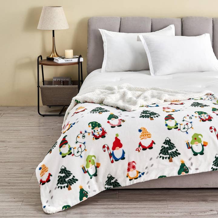 BH Collective - Wholesale Throw Blanket - Throw Blanket - Holiday Printed Sherpa - Esmay Collection26