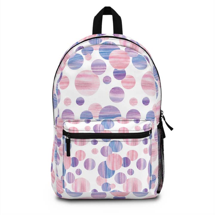Backpack with Watercolor Circle Pattern for wholesale by Solana Grace