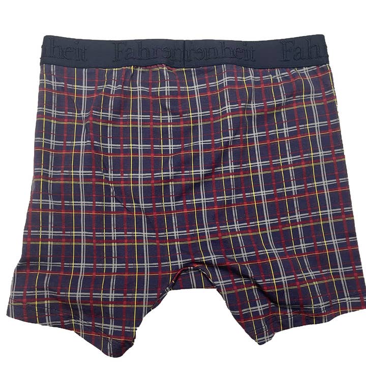 Fahrenheit – wholesale Underwear – Men's – Boxer Brief / Blue Plaid Cotton Men's Underwear