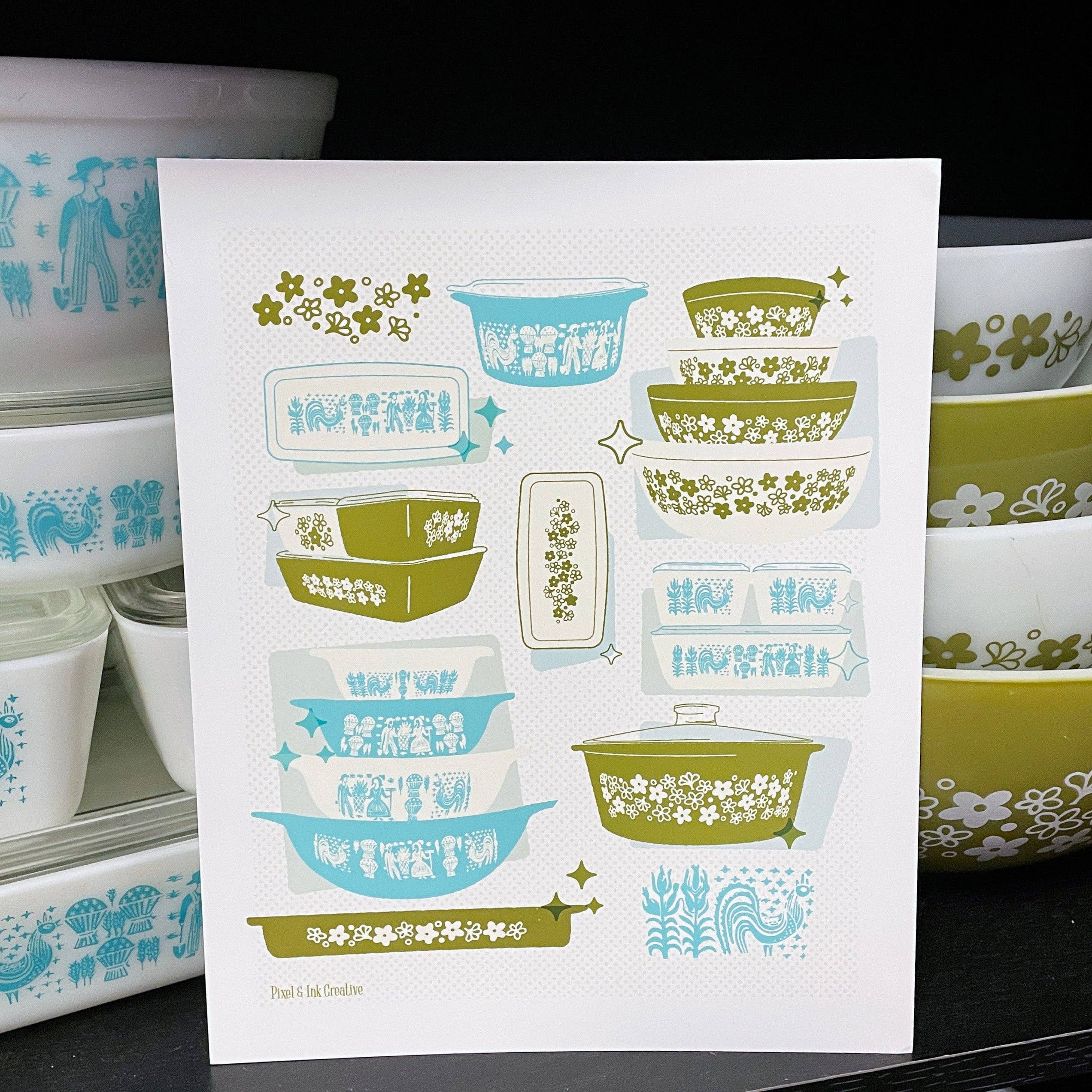 Pixel & Ink Creative - Wholesale Art Print - Butter Blossom Pyrex Art Print2