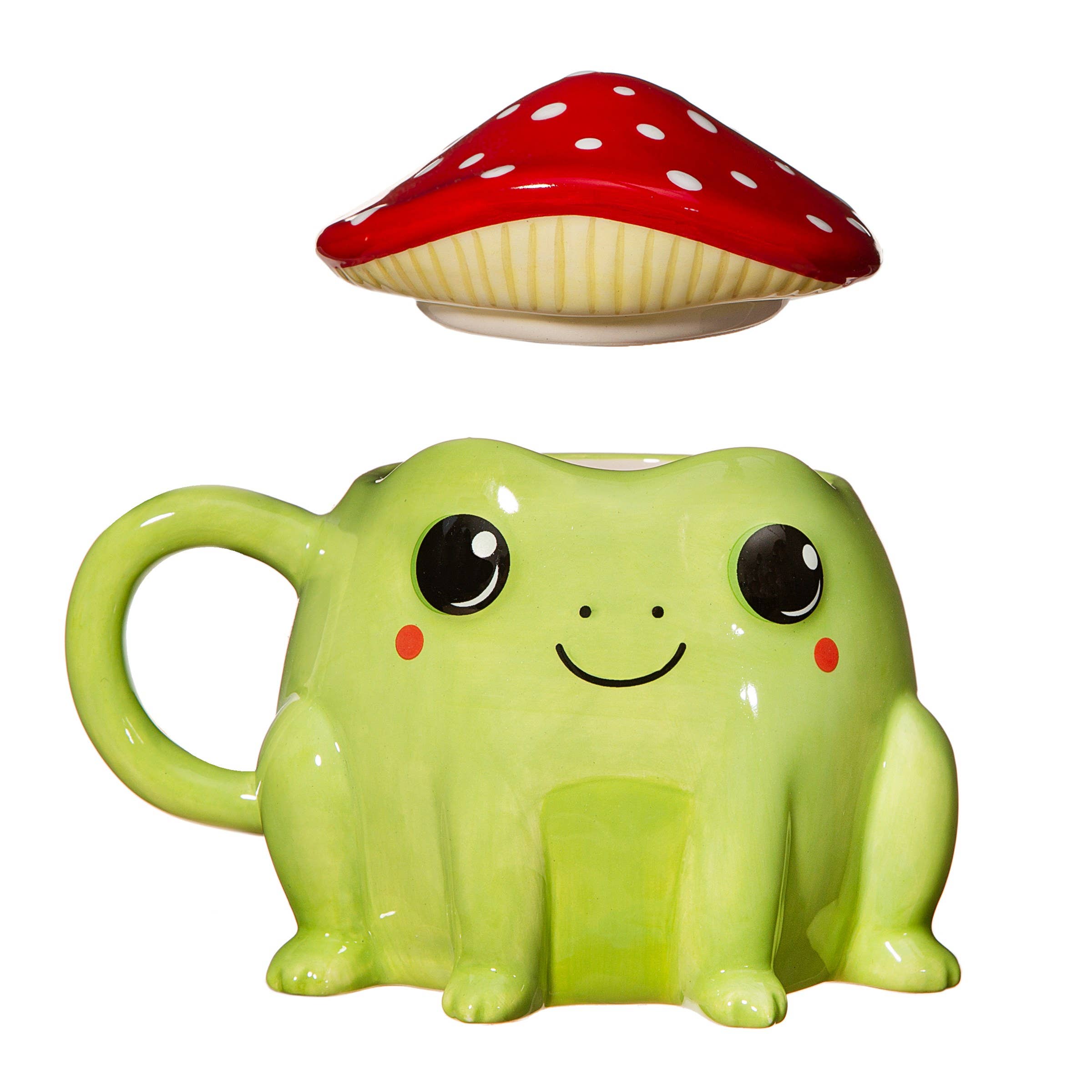 Sass and Belle – wholesale Coffee mug – Frog Mug with Mushroom Lid1