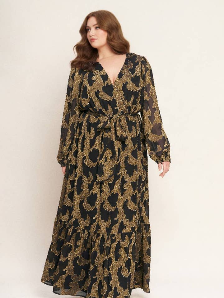 A woven jacquard maxi dress - ID23153-P for wholesale by FLYING TOMATO