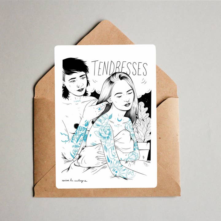 Postkarte - Zärtlichkeiten für den Großhandel von Cerise la Castagne