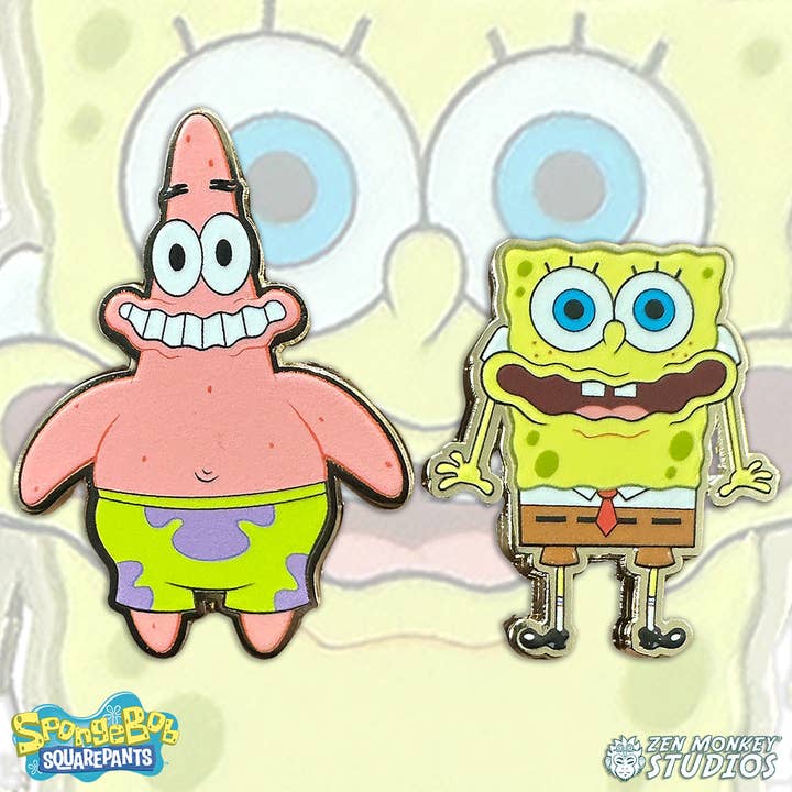 Zen Monkey Studios - Wholesale Lapel Pin/Button - Windy Day - SpongeBob SquarePants 2 Pinset