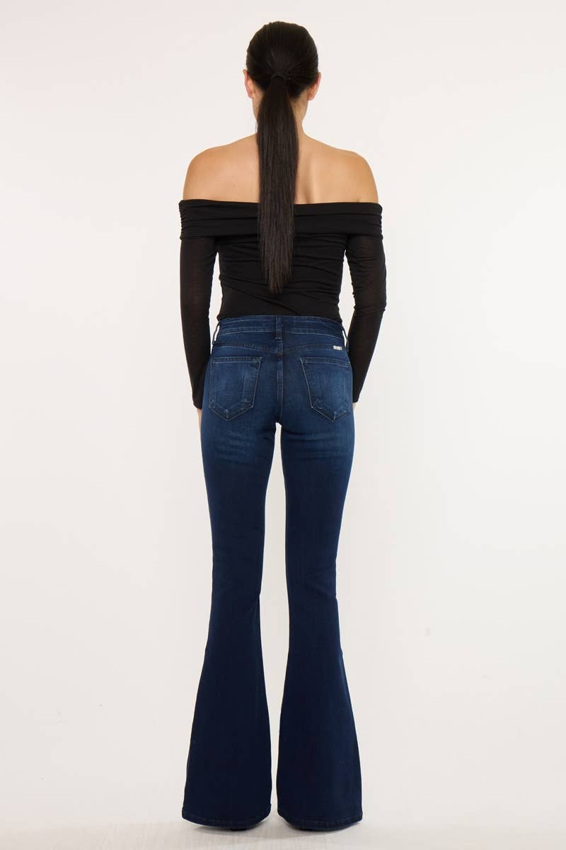 DARK OPEN PACK MID RISE FLARE JEANS-KC6102D-OP for wholesale on Faire6