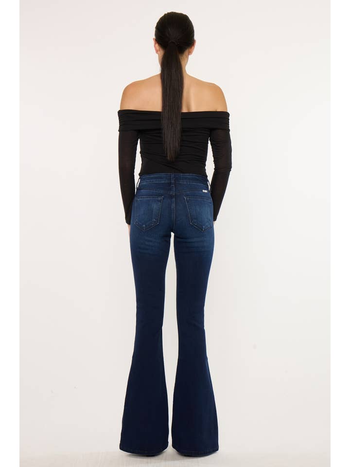 DARK OPEN PACK MID RISE FLARE JEANS-KC6102D-OP for wholesale on Faire6