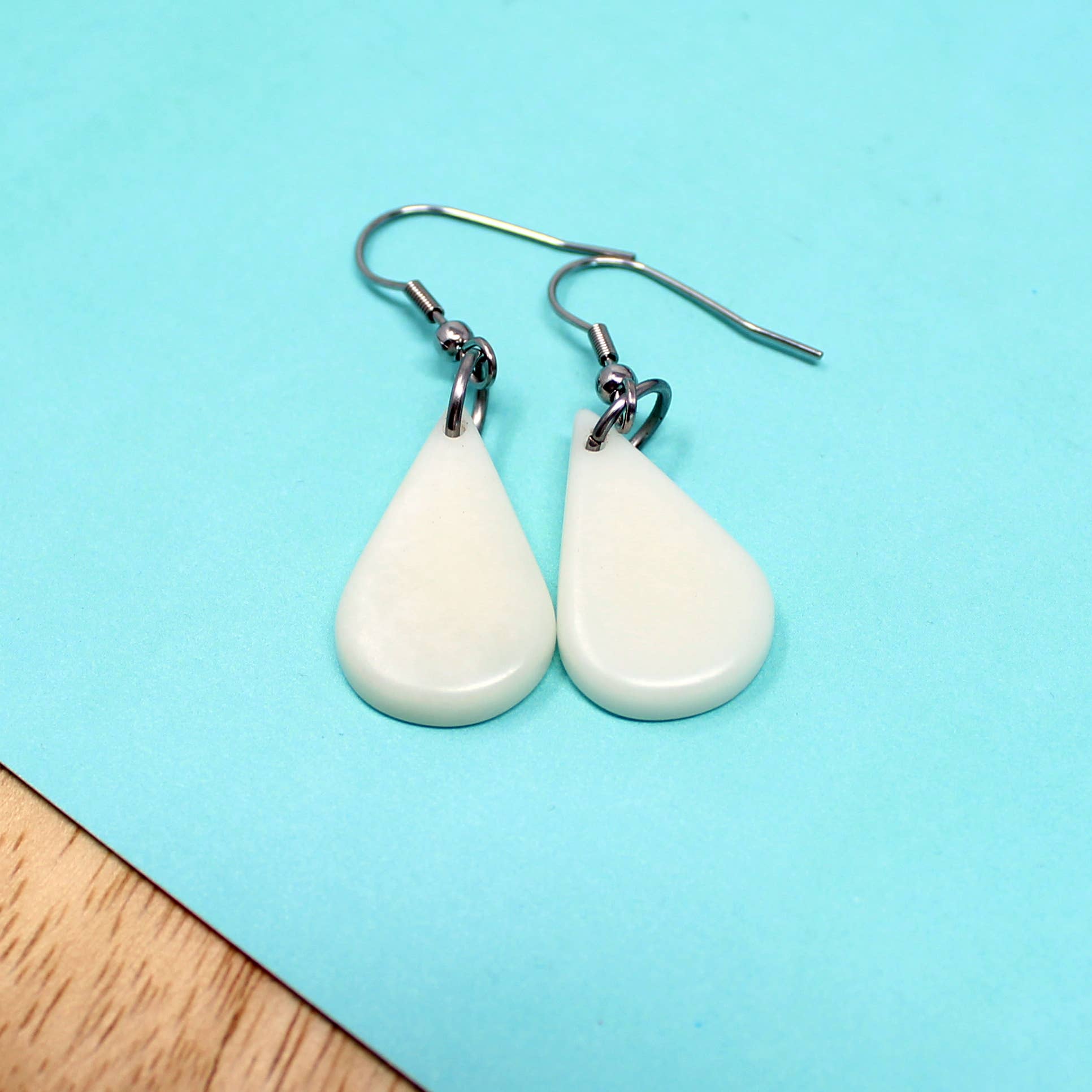 Muichic Natural Jewelry - Wholesale Dangle Earrings - Raindrops Tagua Earrings Handmade Fairtrade Lightweight6