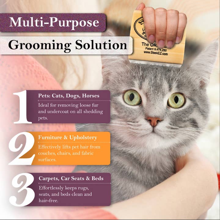 SleekEZ - Wholesale Pet Grooming Tool - Cat - SleekEZ® Cat Brush for Shedding and Grooming (2.5 inch)4