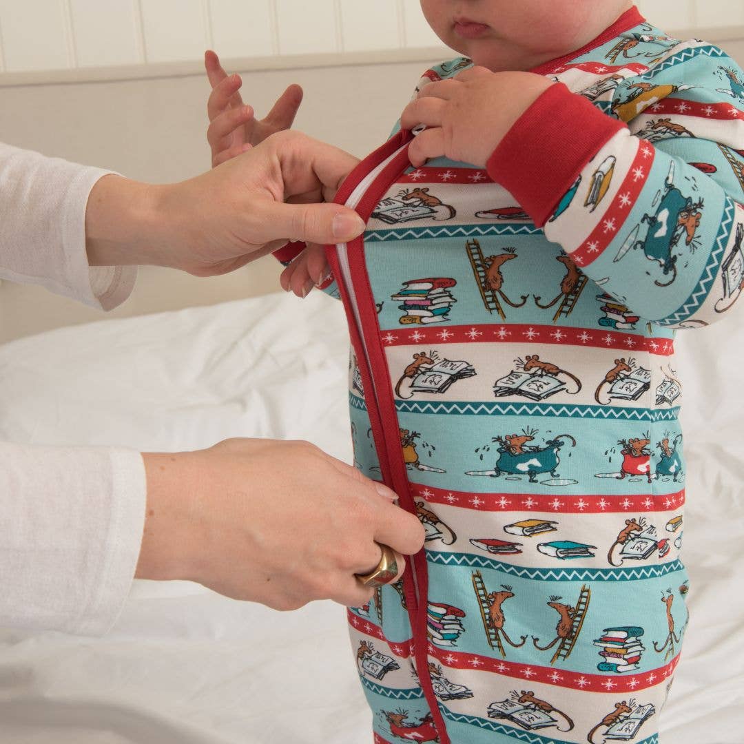 Ducky Zebra: Sustainable Kids' Clothes - Wholesale Sleepsuit - Baby - Roald Dahl x Ducky Zebra ‘Bedtime Mice' Zip-up Sleepsuit5