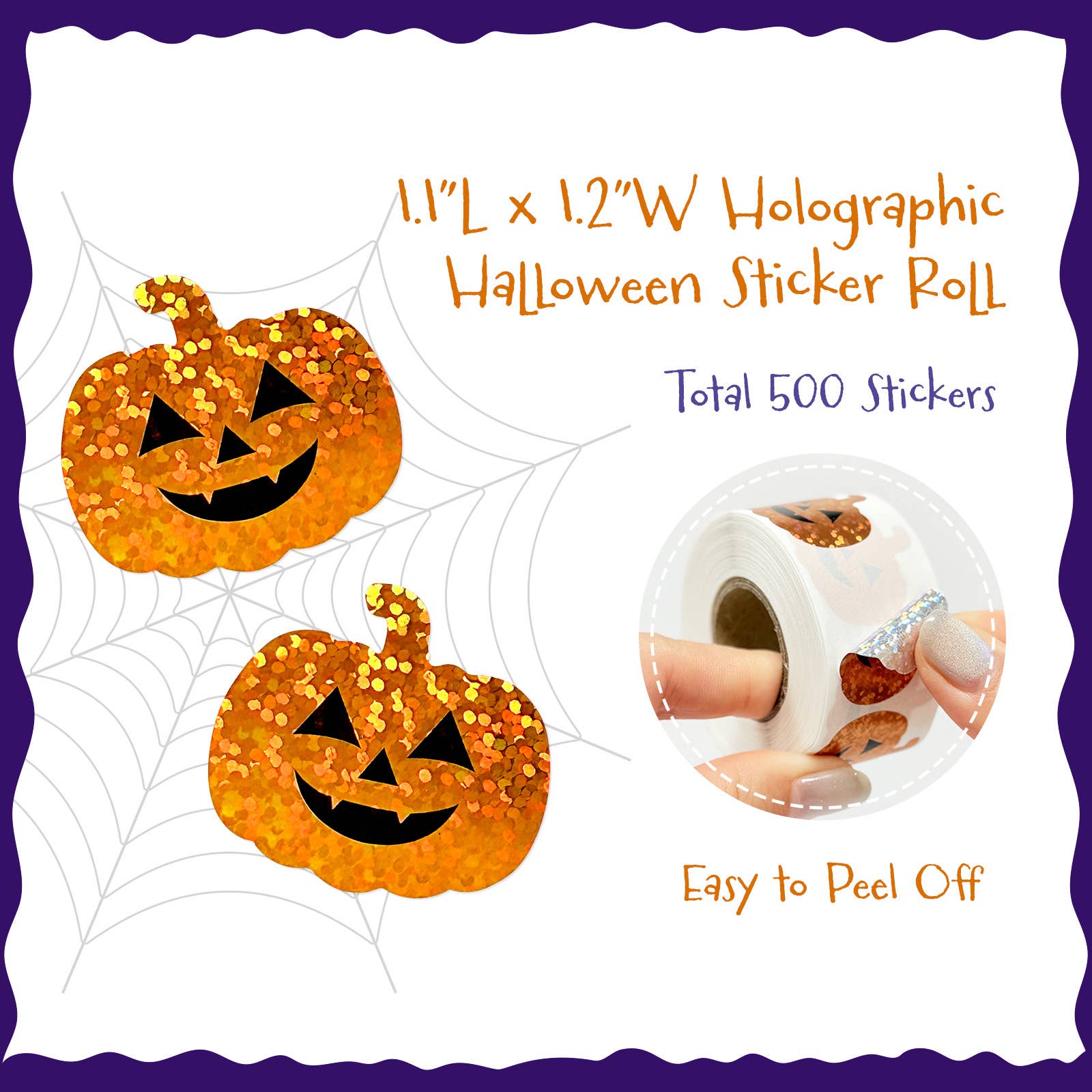 Wrapables.com - Wholesale Sticker - Wrapables Holographic Halloween Sticker Roll 500pcs1