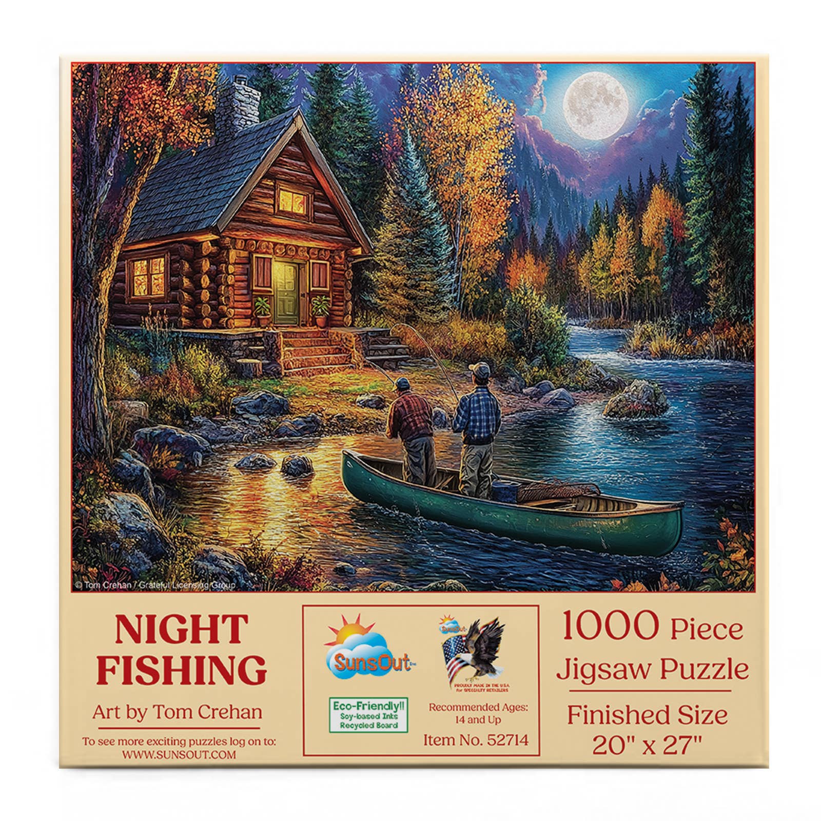 SunsOut - Vente Puzzle – adulte - 1011 Casse-tête de 1000 pièces sur la pêche nocturne2