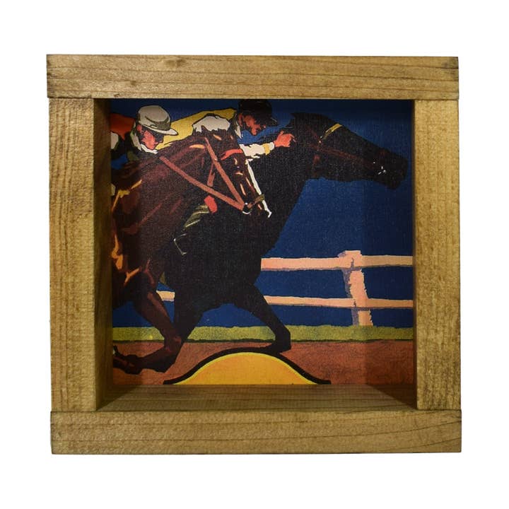 Boîte à ombres Derby Vintage Horses Racing pour la vente par Layne Wilson