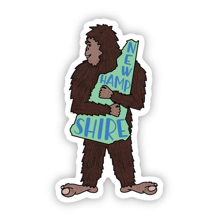 Bigfoot New Hampshire Aufkleber für den Großhandel von Jones Sticker Co